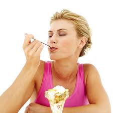 eating ice cream
